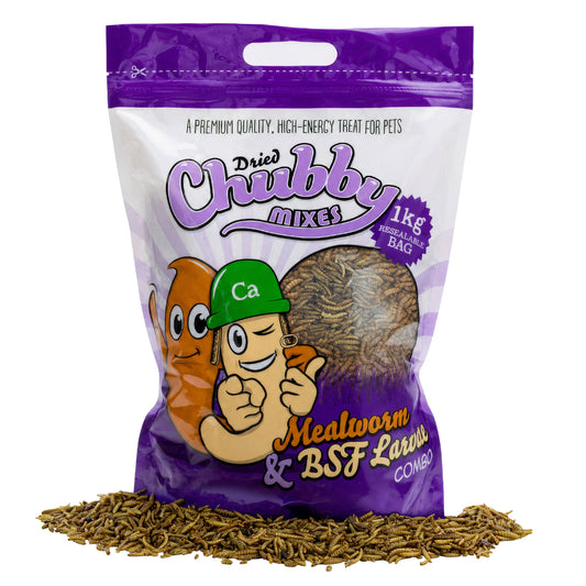 1Kg Chubby Dried Mealworm & Black Soldier Fly Mix