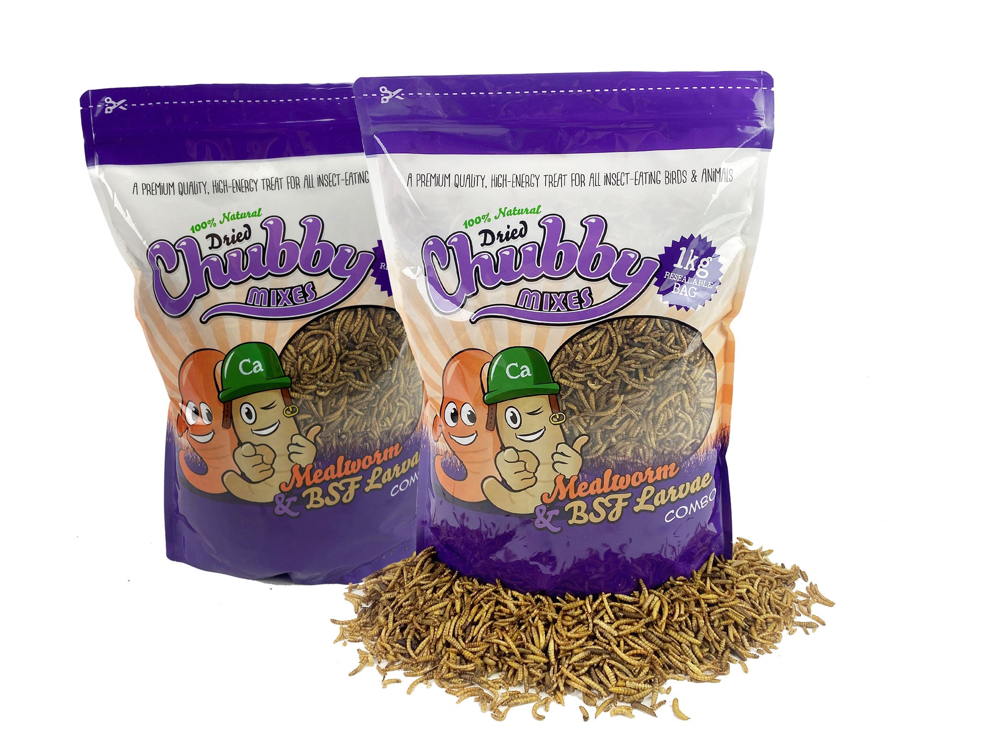 2Kg Chubby Dried Mealworm & Black Soldier Fly Mix